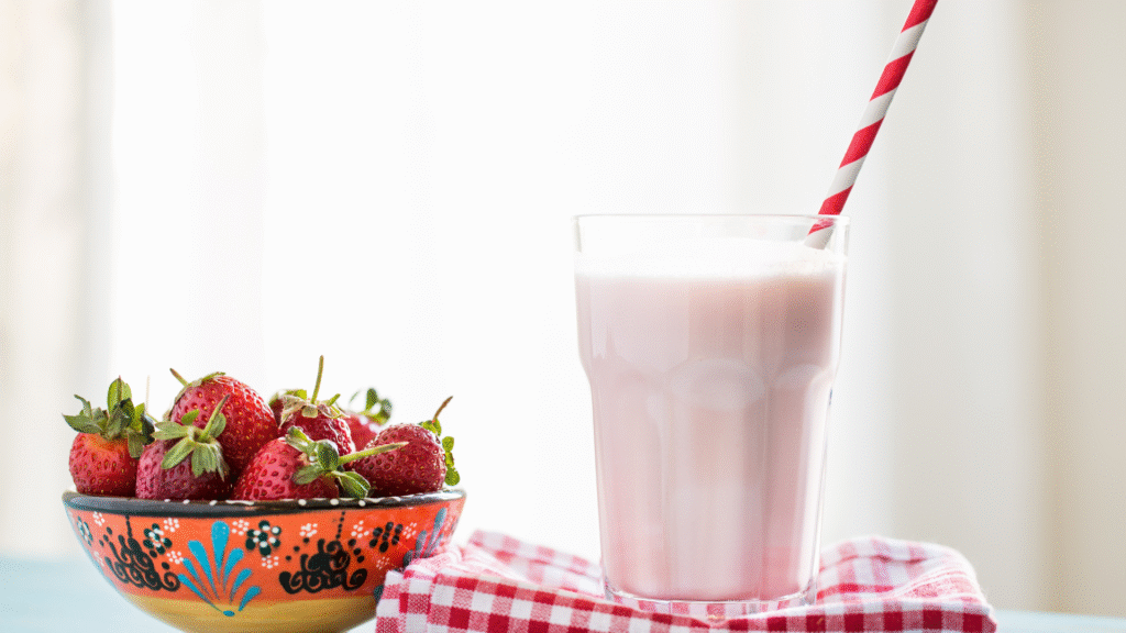 Delicious Frosted Strawberry Lemonade