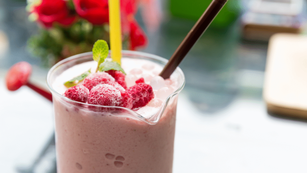 Delicious Frosted Strawberry Lemonade